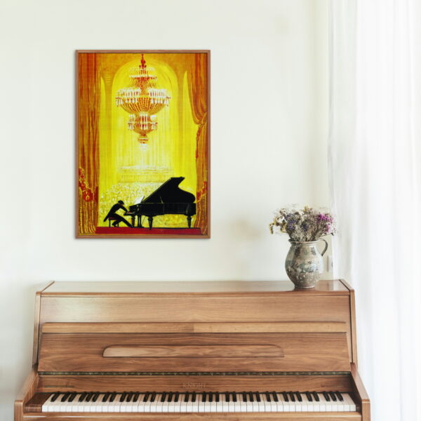 piano player wooden wall art